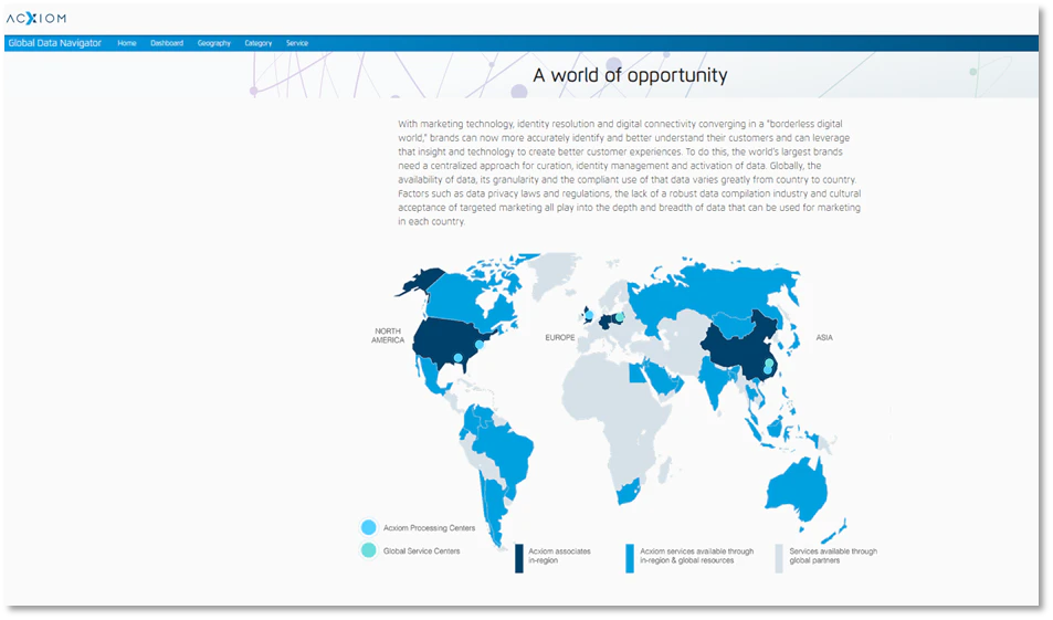 screenshot of Acxiom Infobase